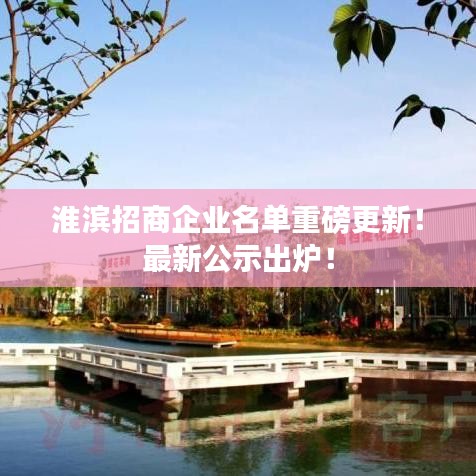 淮滨招商企业名单重磅更新！最新公示出炉！